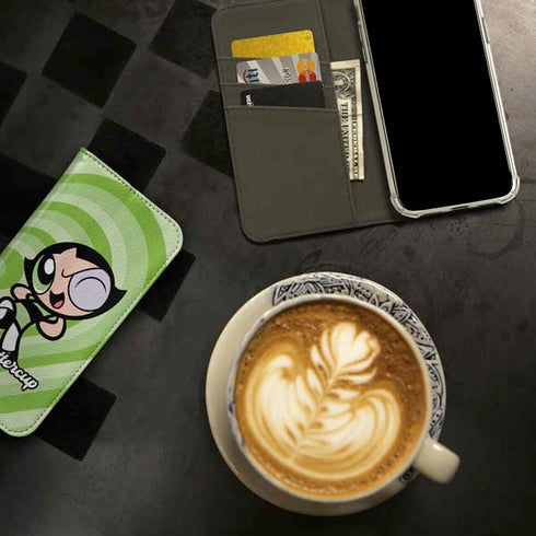 Cartoon Network Powerpuff Girls Buttercup Green Hearts iPhone 15 Pro Max Folio Case